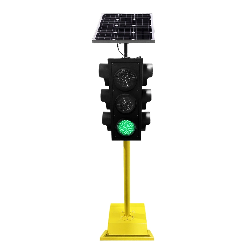 4 Aspects 3 Colors Solar Powered Mobile Signal 12V Portable LED Roadways Movable Traffic Light