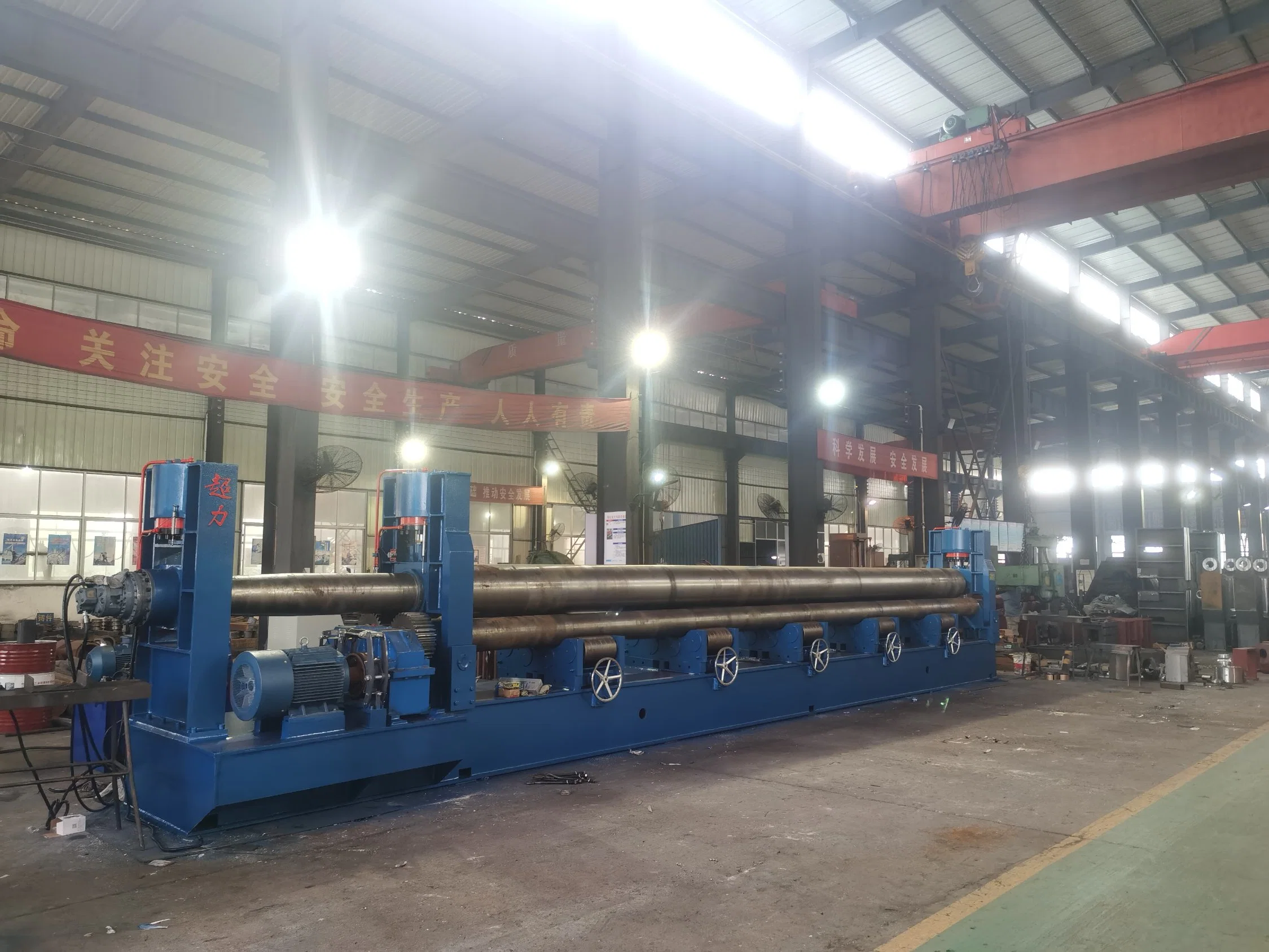 3 Rolls Hydraulic Plate Bending Machine -Plate Sheet Rolling Bending Machine-Engineering Vehicle-Wind Power-Tank-Pressure Vessel-Ventilation-Bride Construction