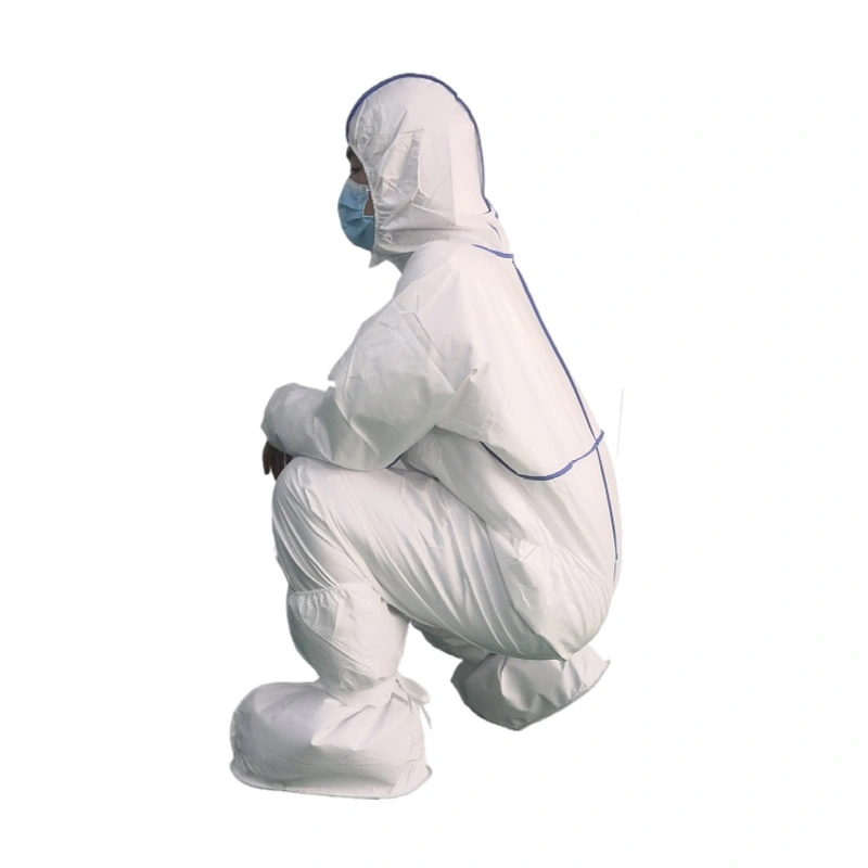 Waterproof Nonwoven Breathable Laminated 55GSM PPE Disposable Safety Protective Garment