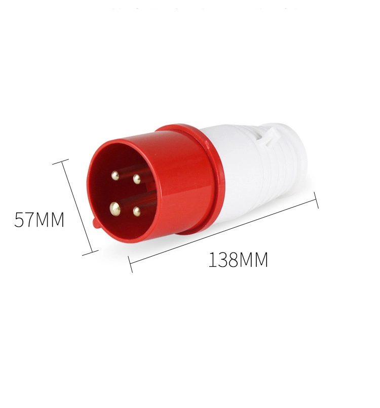 IEC60309 SL-024 3p+E 4 سنون مقاومة للماء 32A مقبس صناعي كهربائي