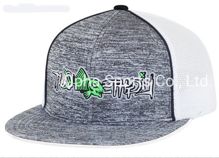 Popular Heather Grey Sports Flat Bill Snapback Hat Cap