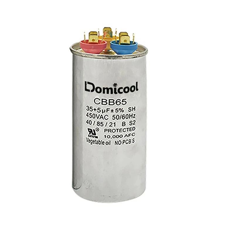 Domi Cbb65 DC Dual Capacitor 15UF/35UF 450VAC/500VAC Electronic Component Run Film Capacitor