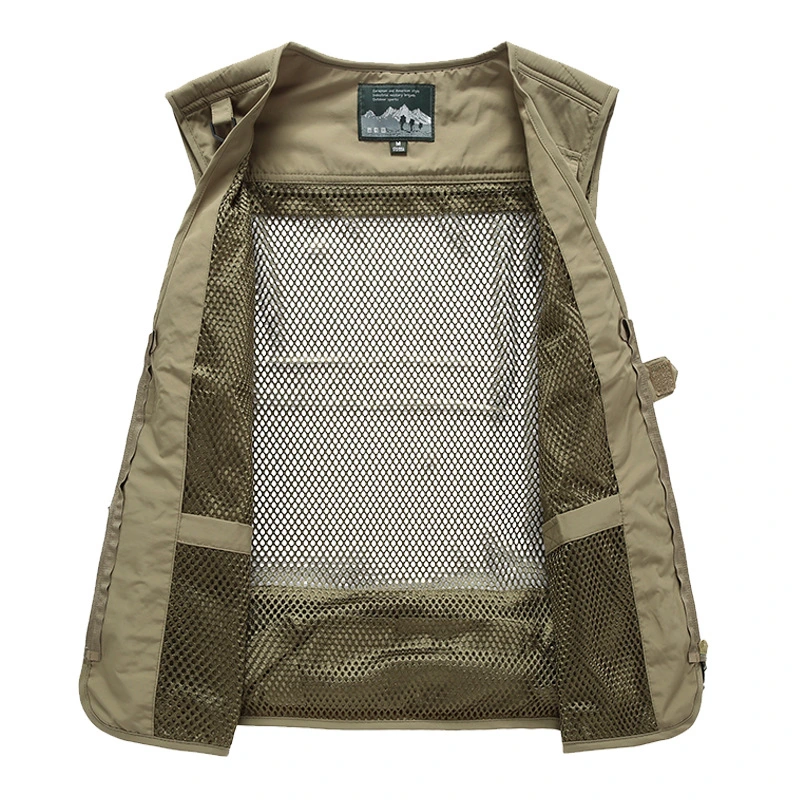 Hombres′ S Multi bolsillos exterior Vest ropa de trabajo uniforme Senderismo Camping Ropa de pesca