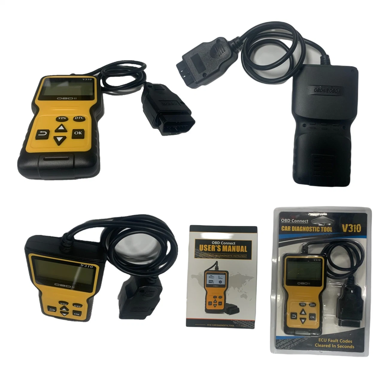 Lecteur de code portable professionnel à fonctions complètes OBD II pour véhicules automobiles et camions, outils de diagnostic portables V310 pour voiture.