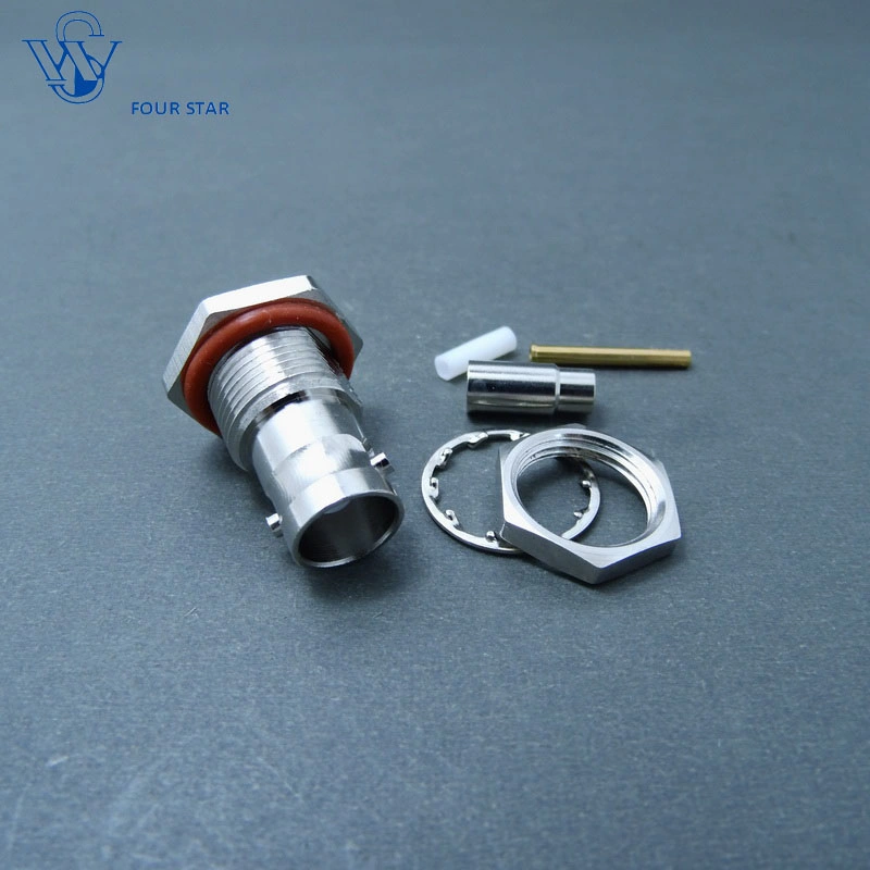 RF Coaxial Female Crimp Bulkhead BNC Jack Connector for 2c-Fb Cable