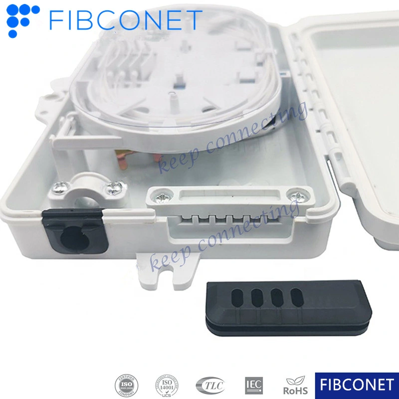 FTTH IP65 Waterproof 2 Cores 1*2 PLC Splitter Fiber Optic Plastic Distribution Box
