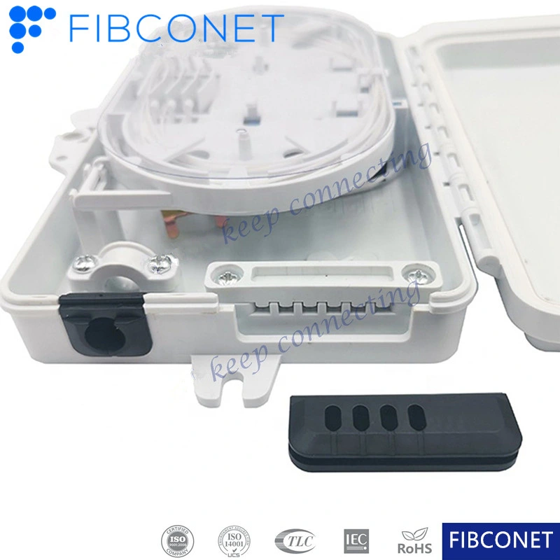 FTTH Impermeable IP65 de 2 núcleos 1*2 PLC Splitter Caja de distribución de plástico de fibra óptica