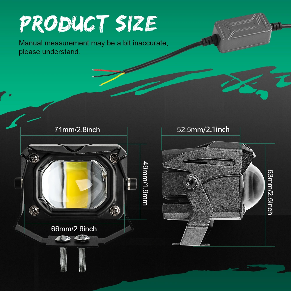 2020 Manufacturer Wholesale/Supplier Dual Color 12V Lens Mini LED Work Light for ATV UTV Motorcycle