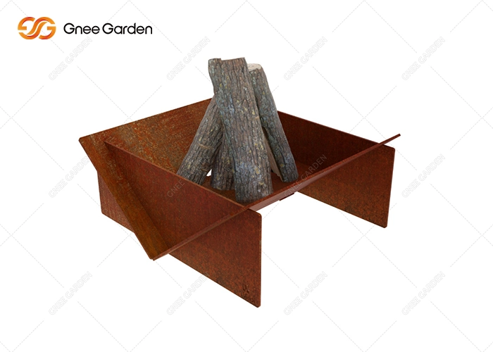 Barbacoa personalizada Corten plegable Acero Rusty al aire libre fogata