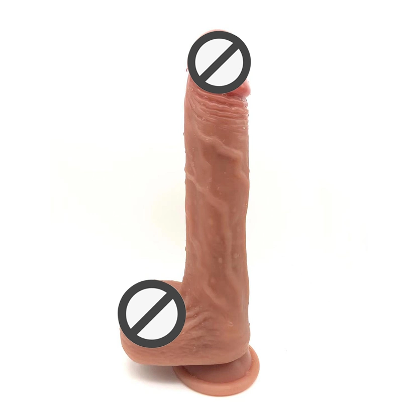 OEM/ODM Erotic Factory Soft and Safe Material Long Thin Dildo Stretching-Function Realistic Dildo