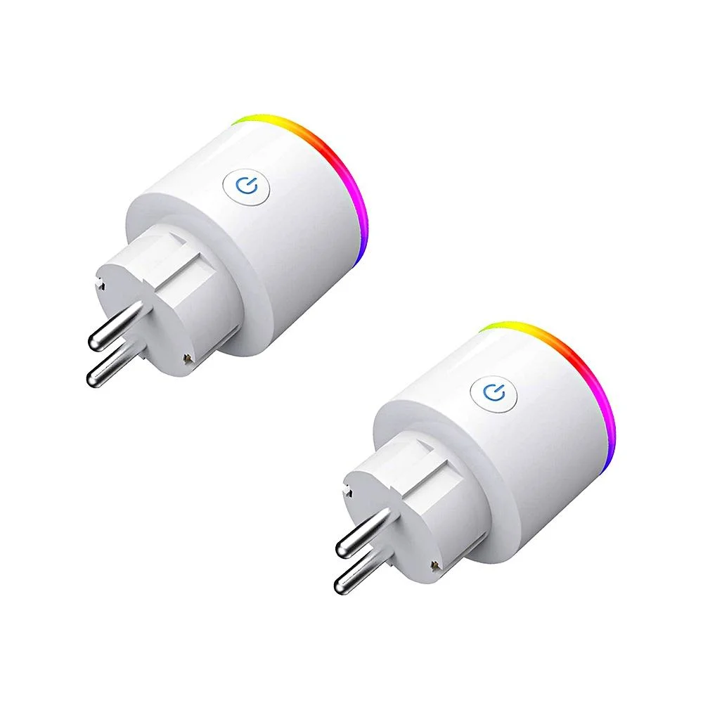 Home Alexa Control RGB Scene Light Outlet Smart Energy Monitoring Socket 16A EU Standard Tuya Smart WiFi Plug