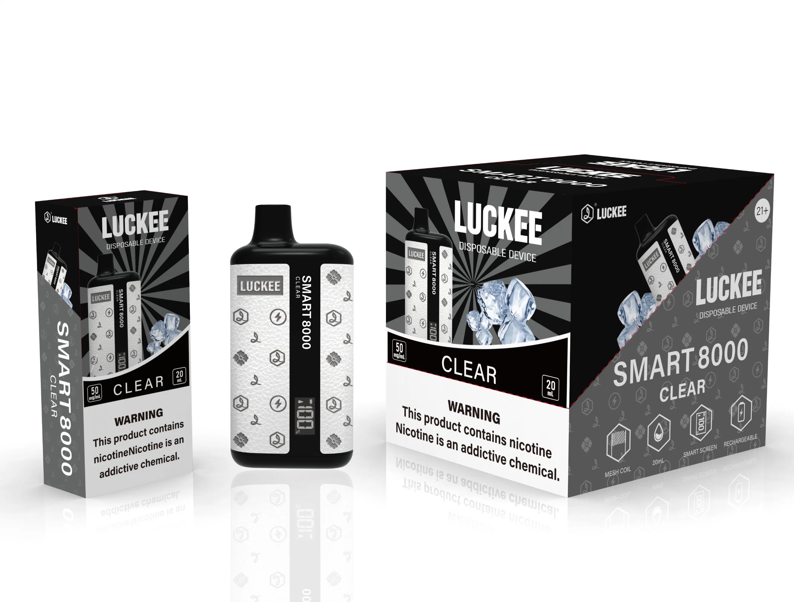 Самый популярный одноразовый Vape Luckee Smart 8000 Puff Электронный сигарет Распылитель испарителя