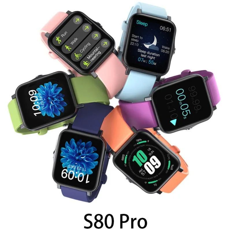 New S80 PRO Smart Watch Men Sport Fitness Bracelet IP68 Bluetooth for Android Ios Women Watch Measurable Body Temperature