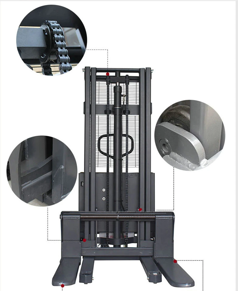 2ton Stand Drive Hydraulic Full Electric Pallet Stacker Electric Forklift