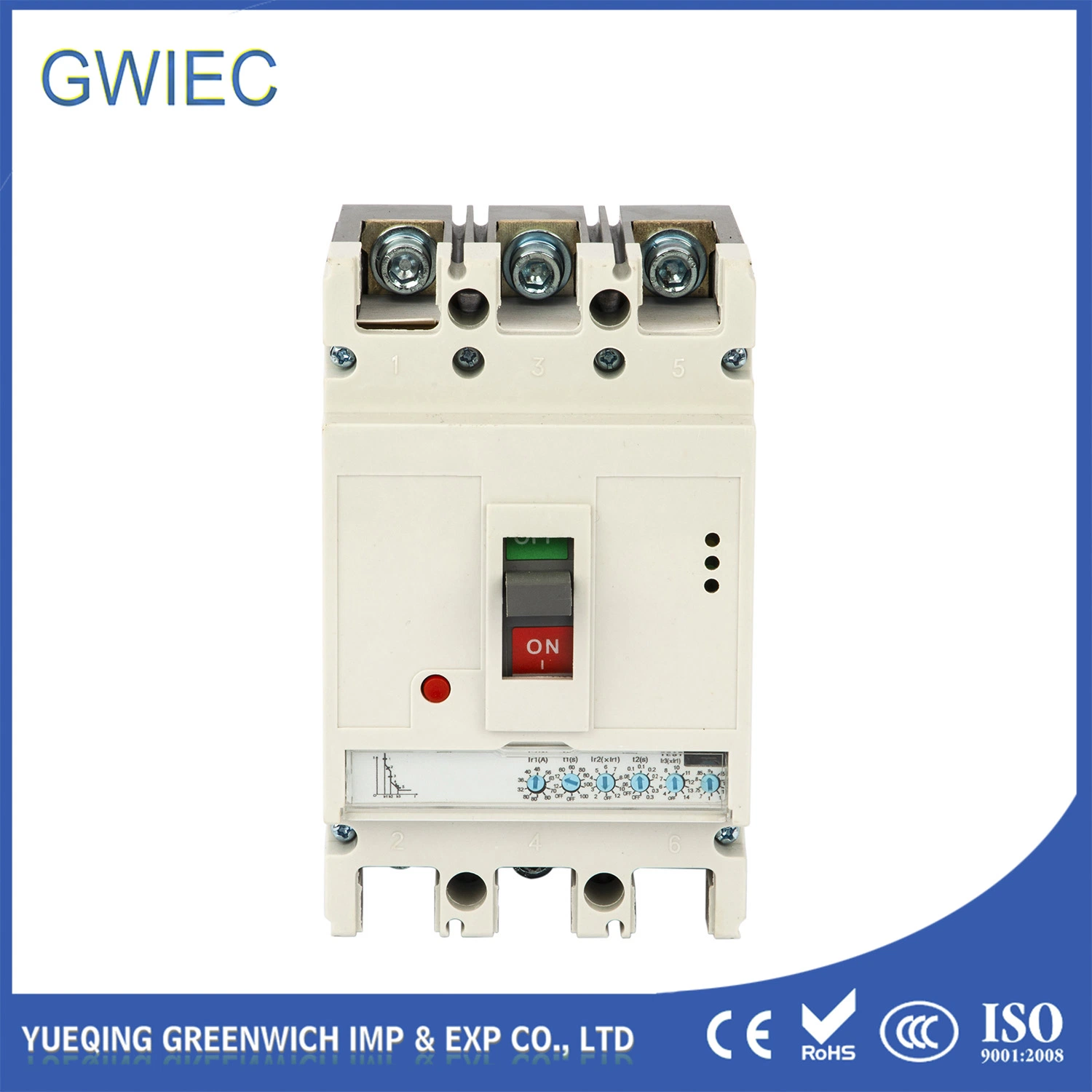 63, 160, 200, 250L Circuit-Breaker Failure Protection Electrical Current Adjustable Plastic-Case Circuit Breaker