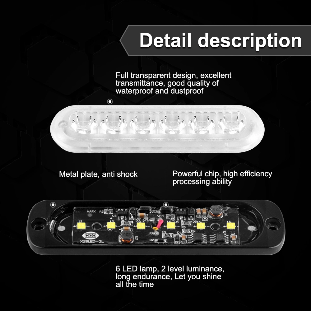 LED Warning Light 6LED 4LED Side Marker LED Indicator Light for Truck Trailer Car Interior Lamps Ambient Lighting Car