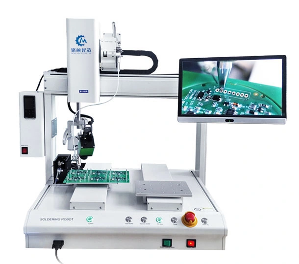 PCB Board LED USB Double Head Double Y Independent Work with Rotatable Shaft Soldering Robot Machine