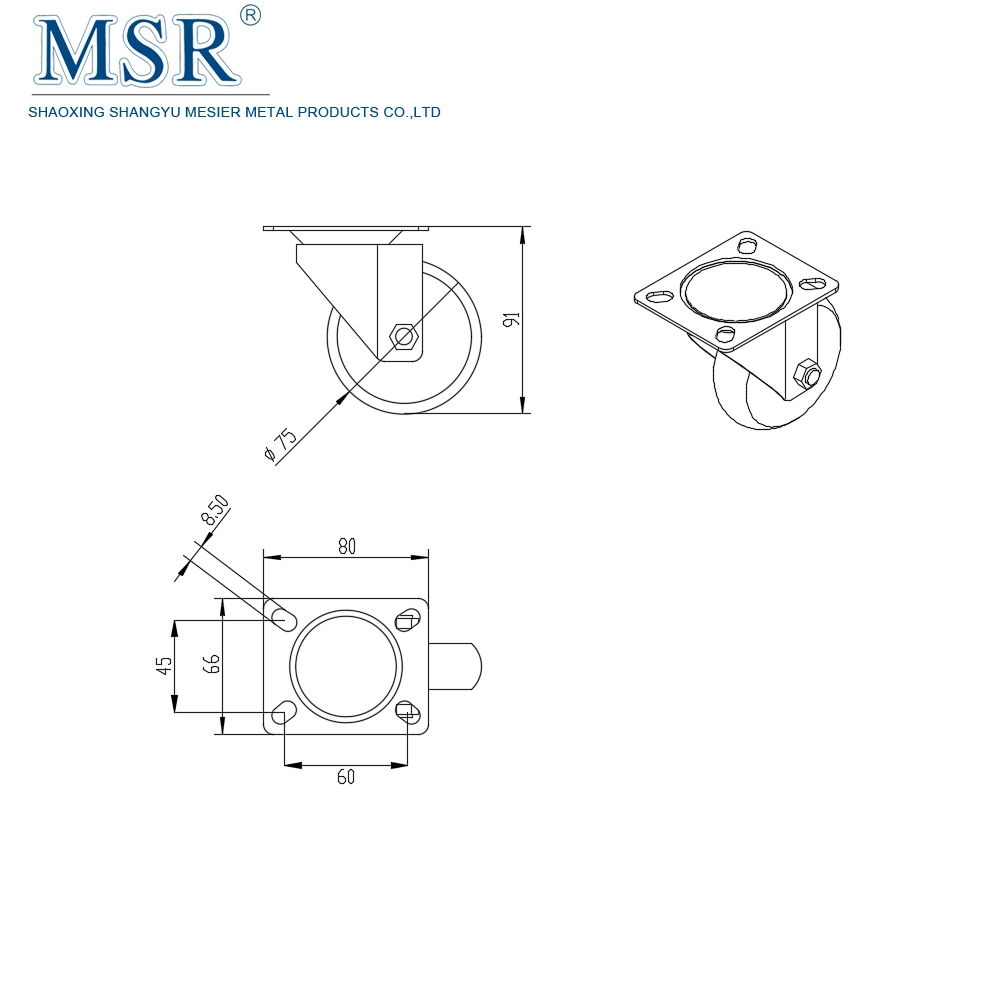 Suporte de Aço Zinc-Plated W rodízios de montagem do flange com o melhor preço para a máquina