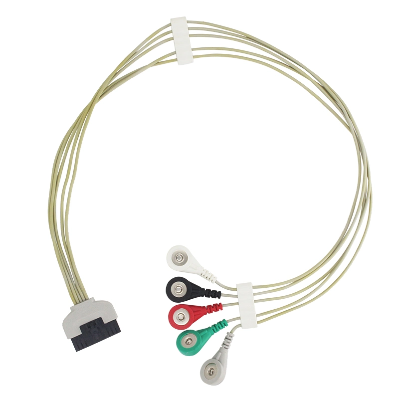 Medical Wiring Harness Assembly 1 Point 5 Head Medical Grade Material Insulated ECG Flat Cable