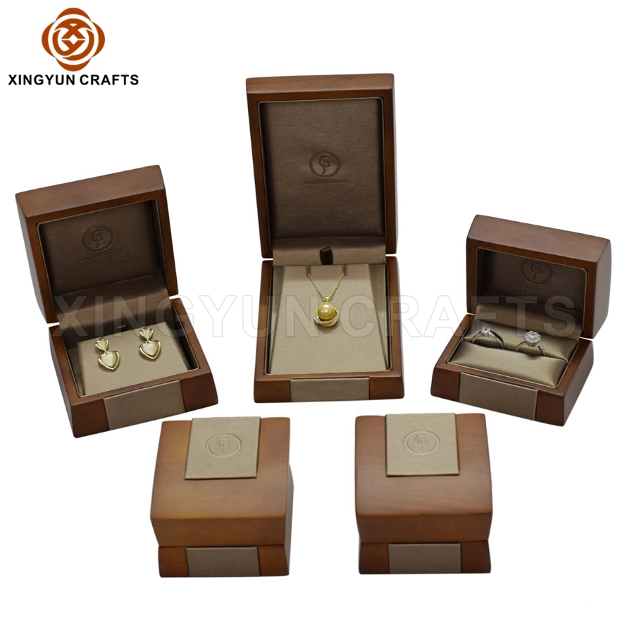 Luxus Walnuss Holz Schmuck Set Paket Box Brown Lack Malerei Aufbewahrungsbox Für Schmuckkästchen