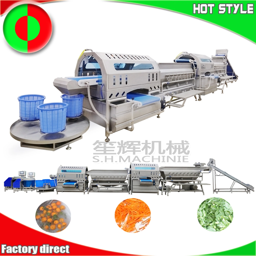 Commercial Vegetable Processing Line Food Equipment Salad Vortex Cleaning Machine Potato Chips Washing Dehydrating Line