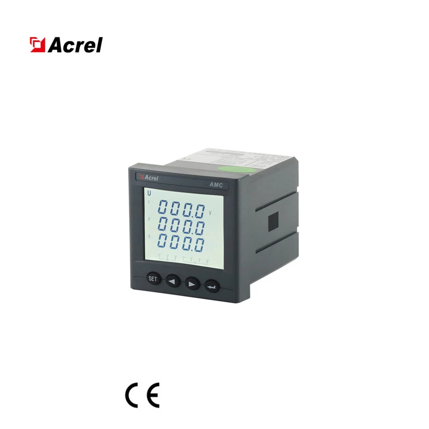 Acrel Série Amc Trifásico Painel CA Medidor de energia monitor LCD programável RS485 Modbus RTU Medidor de energia Amc72L-AV3