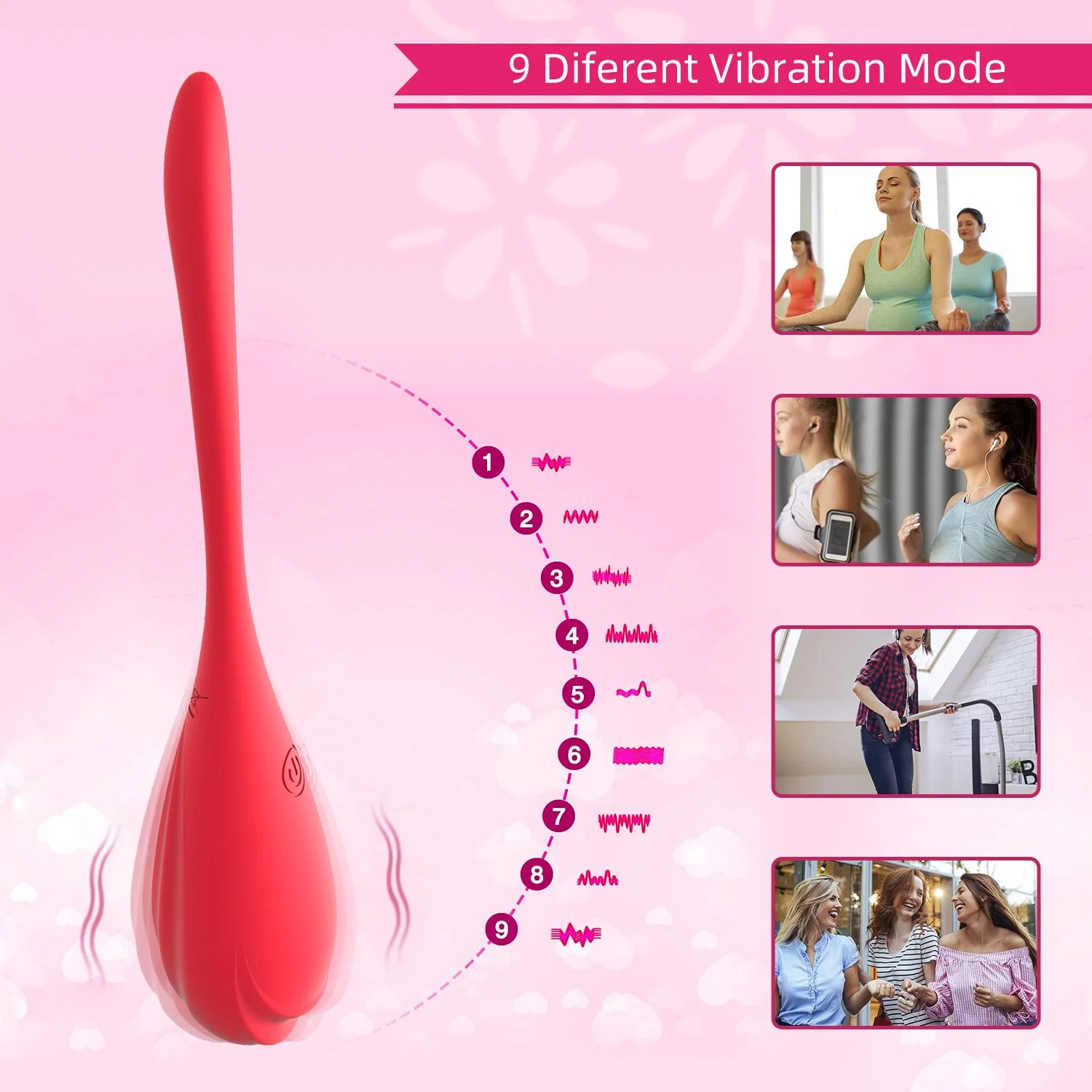 Aplicación Teléfono Control remoto Sexo Juguete Wearable Vibrating Love Egg