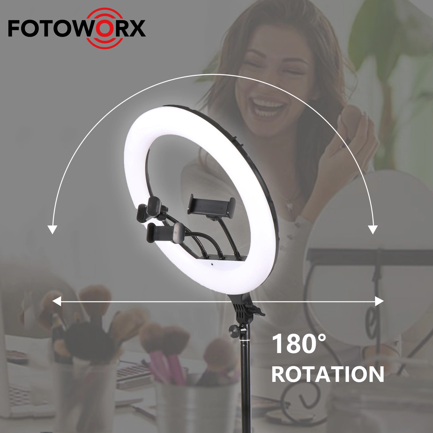 Fotoworx 14 pouces LED Ring Light pour Vlog Smartphone