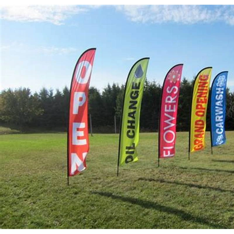 Knitted 100% Polyester Custom Printed Advertising Feather Flags