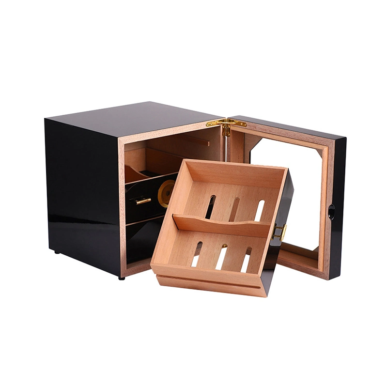 Armoire du refroidisseur d'humidificateur de fabricants de bois de voyage Les prix de gros sacs de luxe à Dubaï du boîtier électrique de l'acrylique en cave à cigares