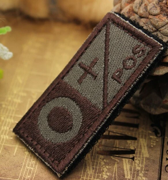 Custom Tactical Blood Type Badge Embroidered Patch a+ B+ Ab+ Embroidery Patches for Clothing Patches on Clothes Sewing DIY