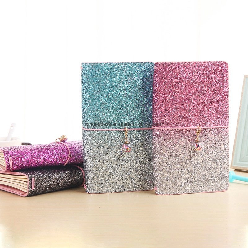 Pretty Bling Bling Sequin Material Cover Girl Mind Case Binding Notebook Cute Hardcover 2022 Notebook