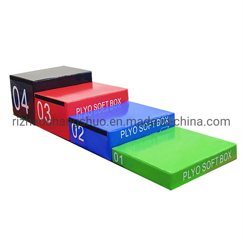 Wholesale/Supplier Exercise Plyometric Soft Plyo Box Jump Plyo Soft Box Gym Equipment Cross Fitness Soft Plyo Box Set Four in One Foam Plyometric Boxes Jump Box