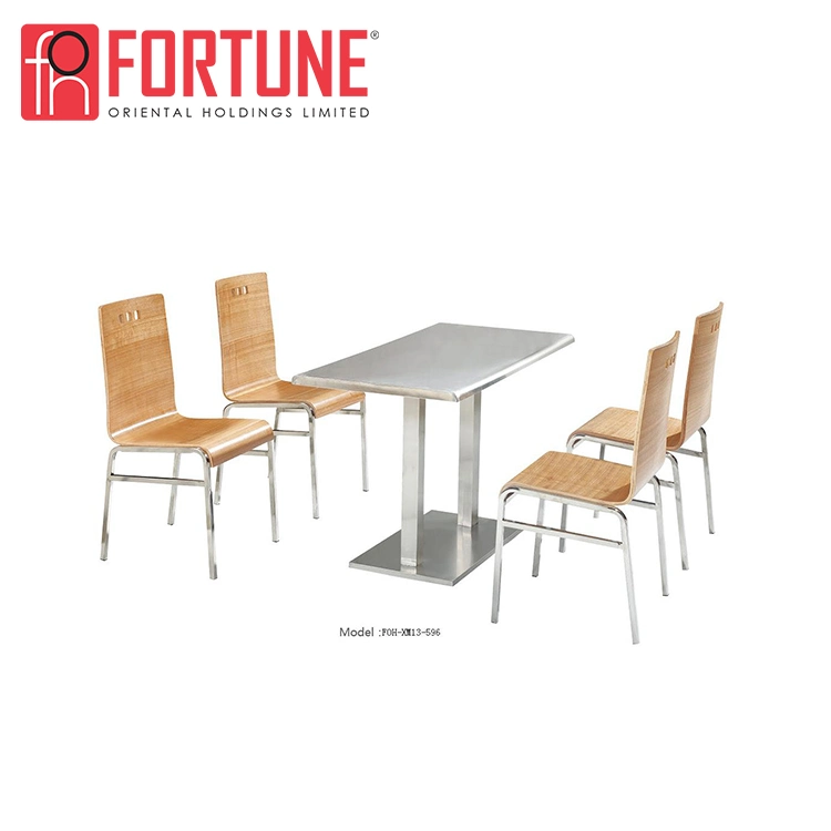 Chinese Wood Unique Stainless Steel Restaurant Dining Tables and Chairs