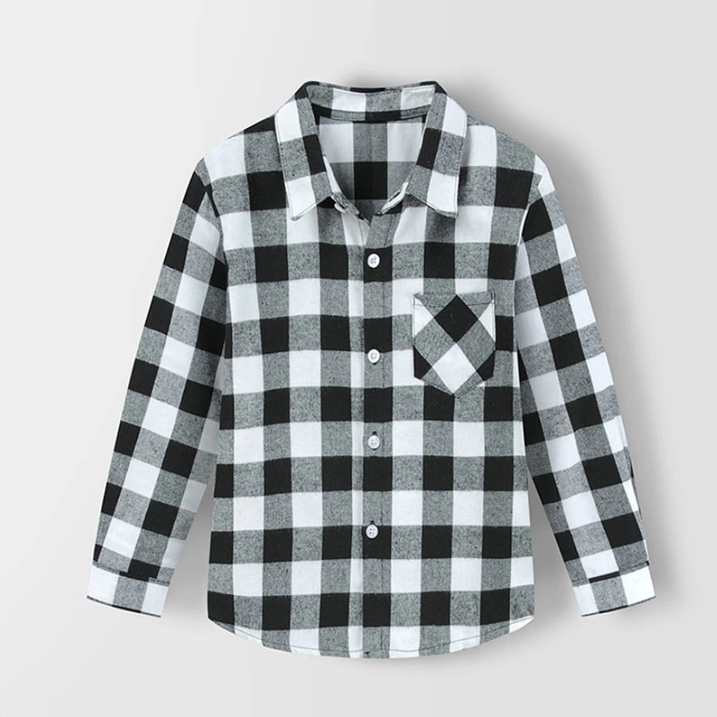 Custom Boys Shirts Classic Casual Flannel Plaid Child Shirts Kids School Blouse Red Tops Clothes Kids Children Plaid Years Kids Boy Wear