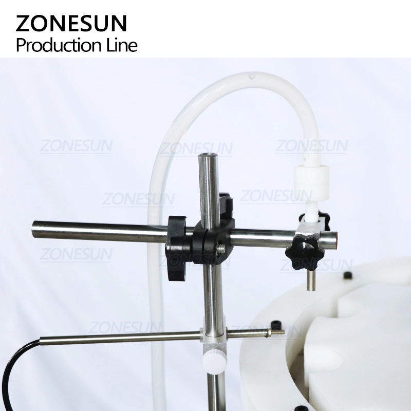 Zonesun Benchtop aceite automático llenado de botella pequeña máquina de etiquetado de tapado