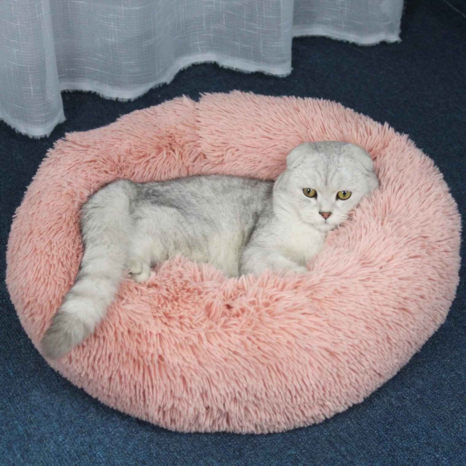 Anti-Slip Marshmallow Dog Beds Small Medium Large Pet Bed Round Donut Cat Beds for Indoor Use