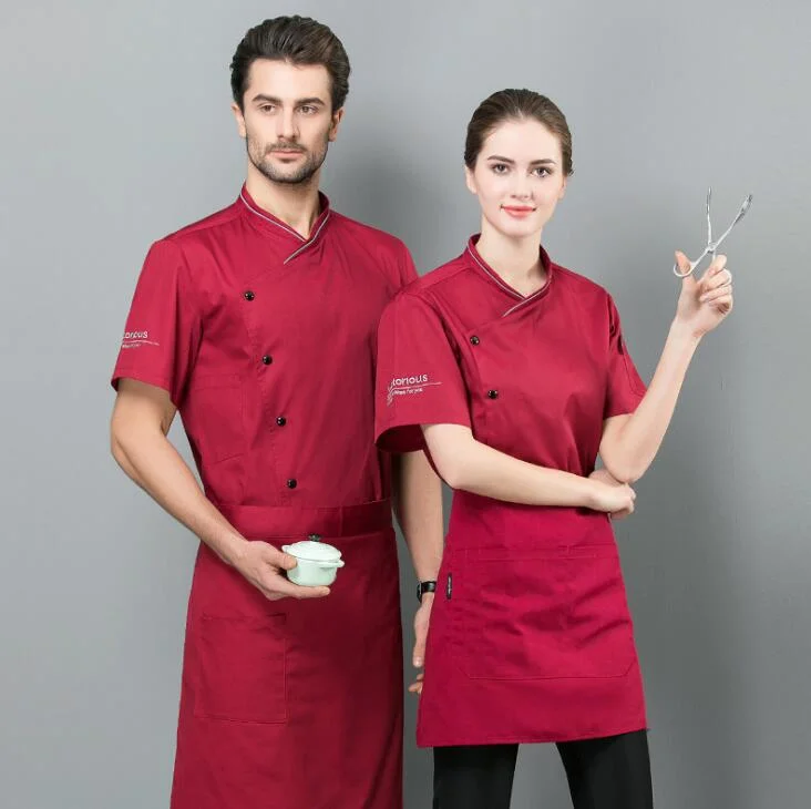 Factory Supply 4 in 1 Men's High quality/High cost performance Restaurant Workwear Chef Uniform with Custom Embroidery Logo