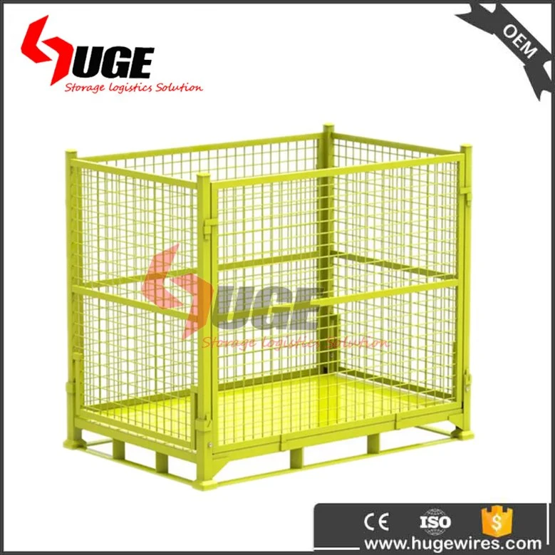 Fold Stackable Collasipble Custom Warehouse Workshop Mesh Cage Pallet Shlef