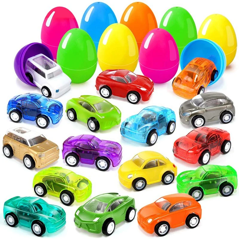 Cheap Wholesale Plastic Surprise Egg Shell Toys Colorful Egg Capsule Toy Chilren Small Car Party Toys Best Gift Kids Mini Set Toy Promotional Toys
