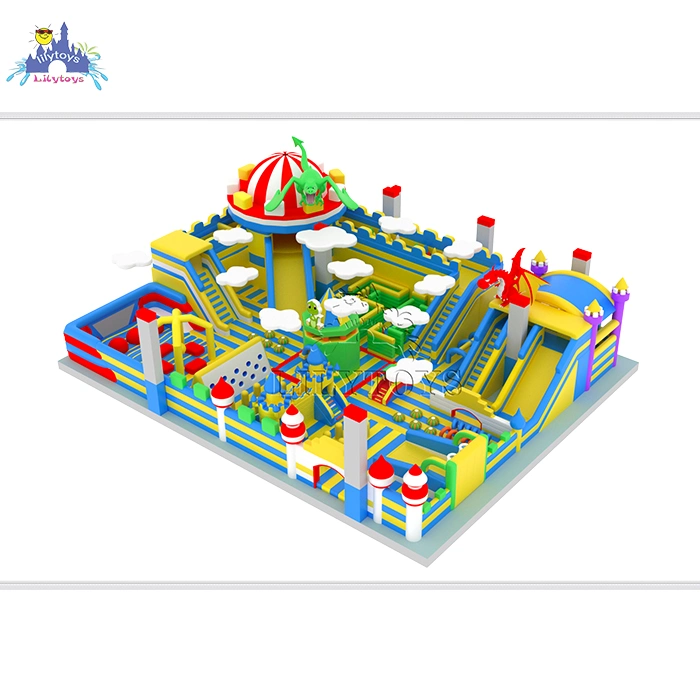 High quality/High cost performance  Indoor Inflatable Castle Jumping with Dry Slide for Commercial Use