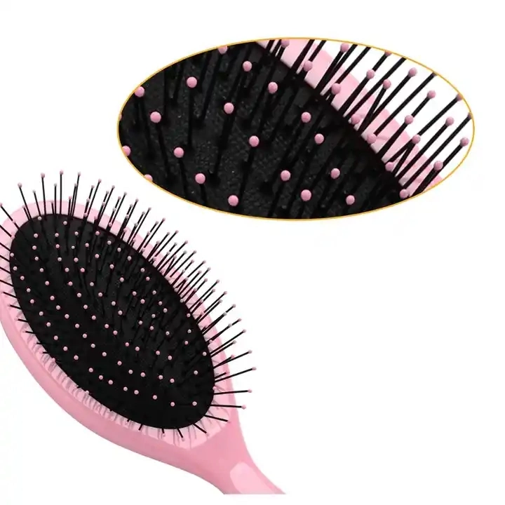 Factory Custom Logo Soft Nylon Bristle Detangling Logo Plastic Wet Hair Brush