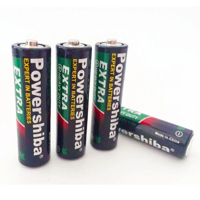 Pila Powershiba R6 1,5V AA R6 Tamaño UM3 Zinc de carbono Batería seca