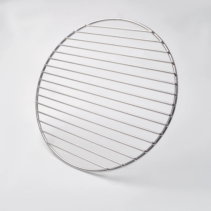 Rede de churrasco circular em aço inoxidável com superfície de malha paralela 304 Material Size16cm