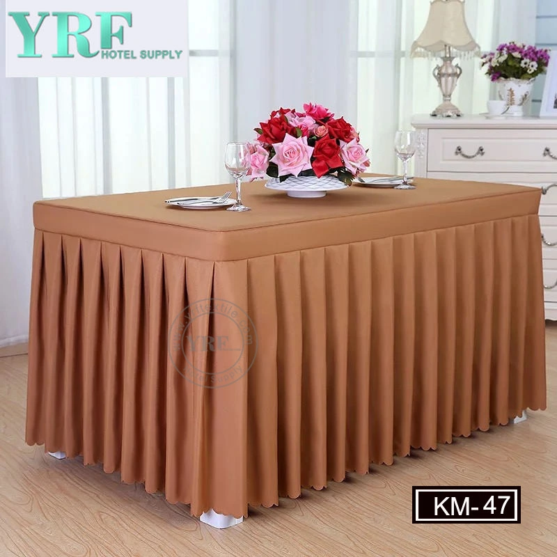 Banquet Hotel Silver Organza Table Skirt Different Styles of Tablecloth