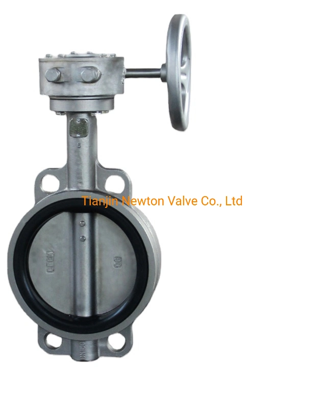 Cast Ductile Iron Ci Di Wcb Carbon Stainless Steel Aluminium Bronze Wafer Pn10 Pn16 Pn25 ANSI 150 Lb JIS 10K Handle Butterfly Valves with Worm Gear