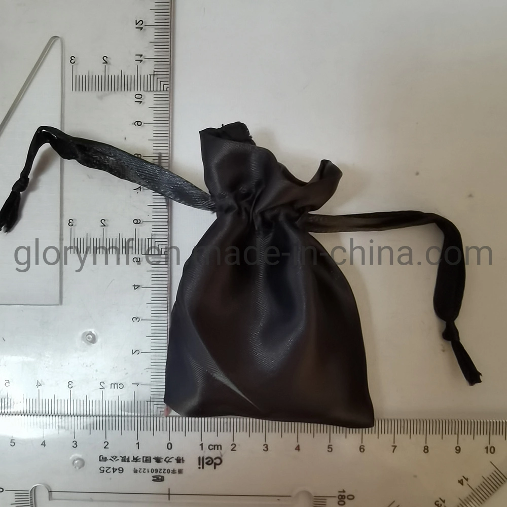 Cordón de terciopelo negro Bolso Bolsa de tela de algodón natural de promoción de cordón de algodón de Cuerda de Terciopelo de la bolsa de dados de la bolsa de cosméticos