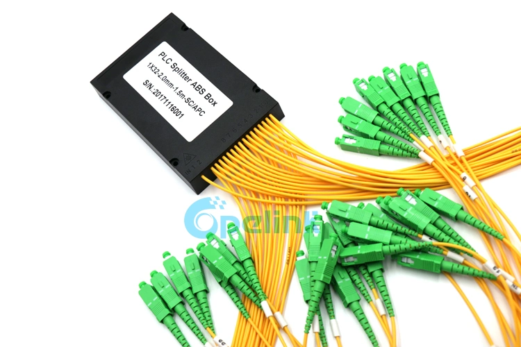 1X32 PLC Splitter, 2.0mm Sc/APC, ABS Box Package for FTTH