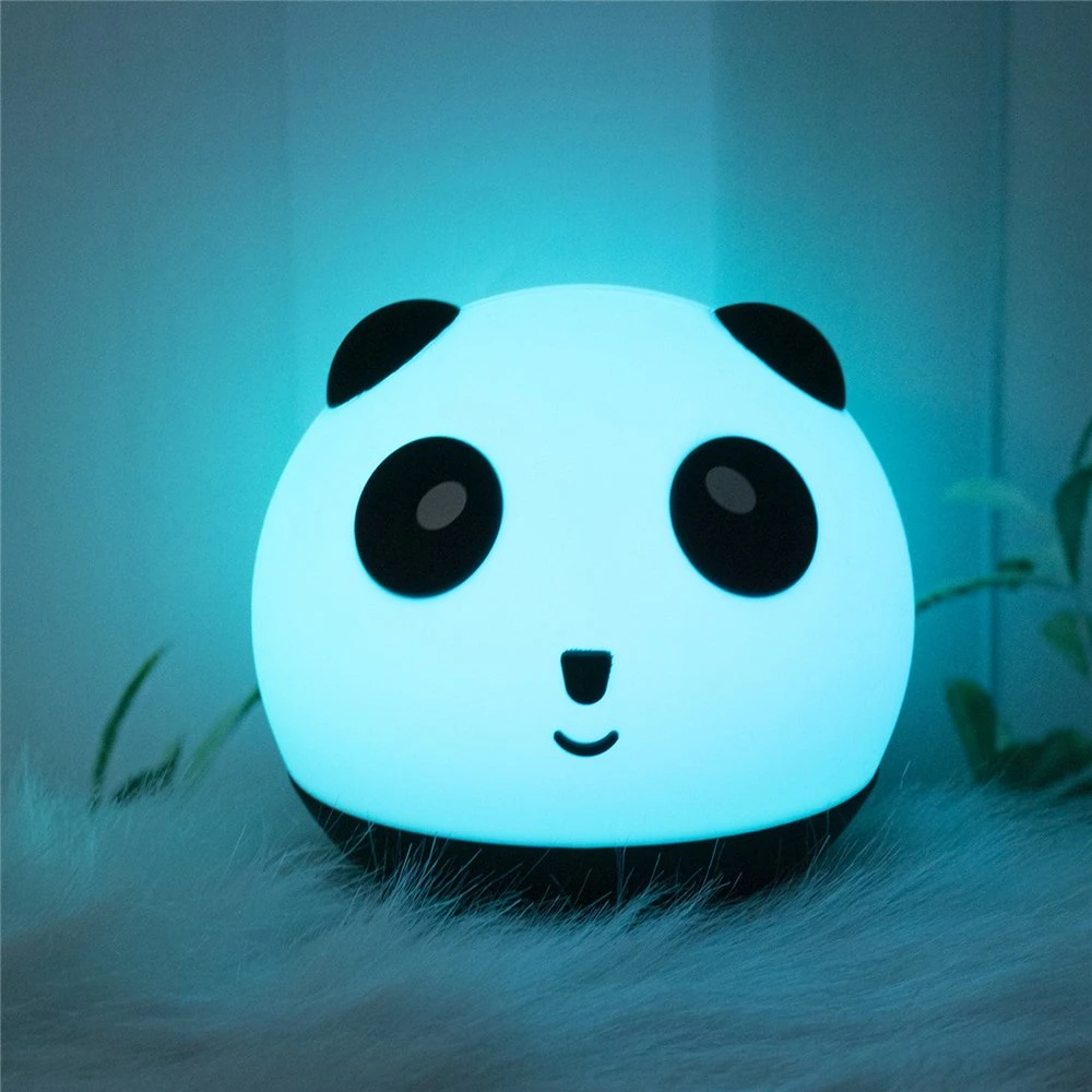 Round Panda Remote Control Silicone Night Light Other LED Indoor Lighting