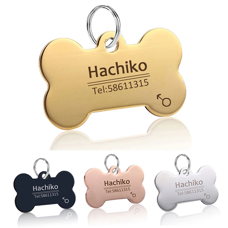 Wholesale Custom Logo Double-Sided Printed Automatic Jewelry Metal Epoxy Gift Silicone ID Dog Cat Name Tag Pet Accessories